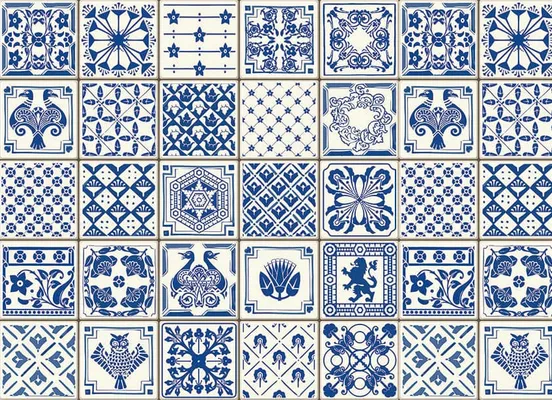 Backsplash option: 518 Décor indigo blue