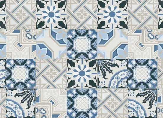 Backsplash option: 522 Décor floral blue