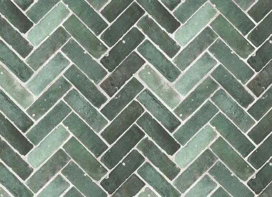 Backsplash option: 584 Décor diagonal tile, green