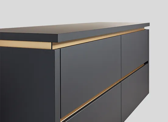 Handle option: 024 Recessed handle (line n), yellow gold-colored