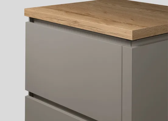 Handle option: 025 Recessed handle (line n), taupe gray