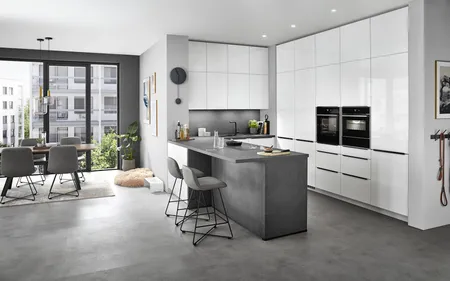 Nobilia North America Novalux, Alpine White High Gloss