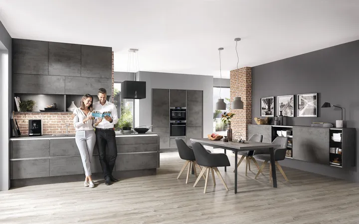 Nobilia North America Riva Concrete Slate Grey Repro 0