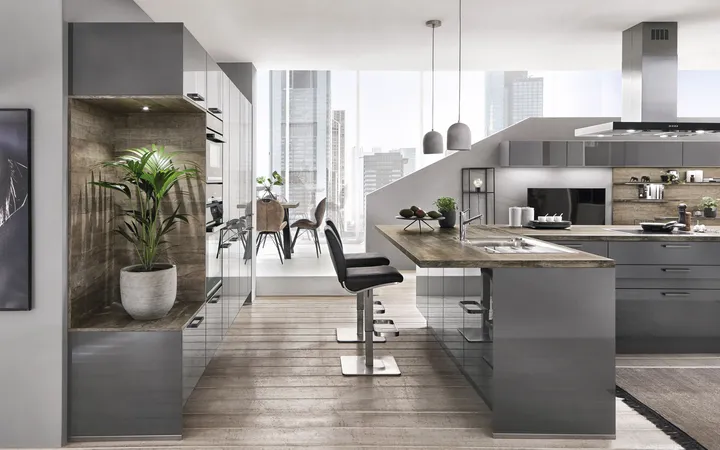 Nobilia North America Flash Slate Grey High Gloss 1