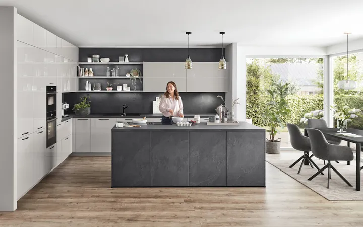 Nobilia North America Novalux, Satin Grey High Gloss 1