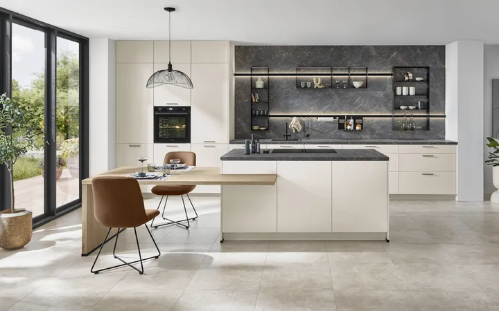 Nobilia North America Softline Lacquered, Honed Ivory 1