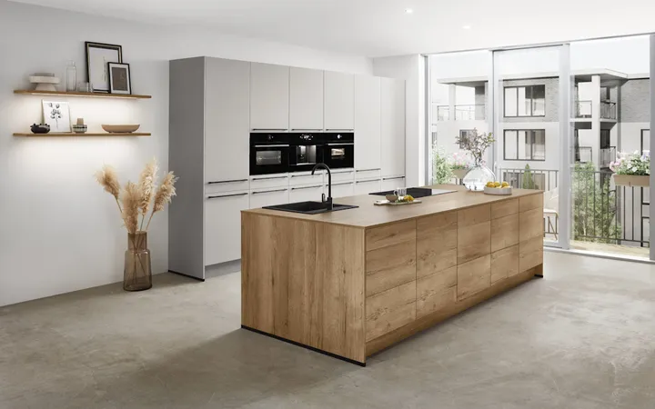 Nobilia North America Softline Lacquered, Honed Satin Grey 1