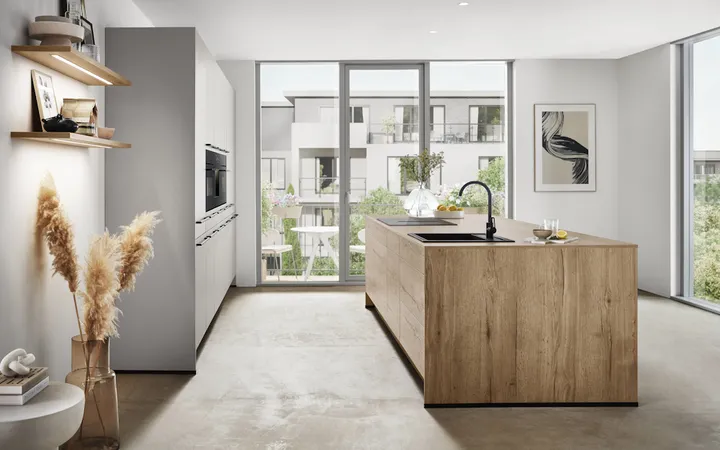 Nobilia North America Softline Lacquered, Honed Satin Grey 2